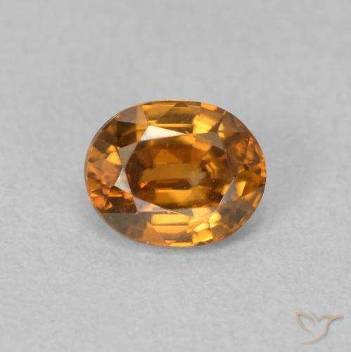 1.02ct Naturale Arancio Medio Zircone, Ovale, VVS