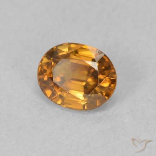 Zircone Arancio Medio naturale da 1.02 ct, Ovale, VVS
