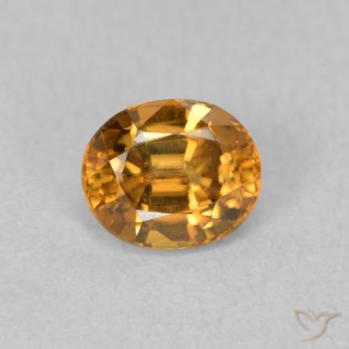 0.99ct Naturale Marrone dorato Zircone, Ovale, VVS