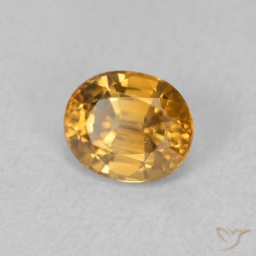 Zircone Marrone dorato naturale da 0.99 ct, Ovale, VVS