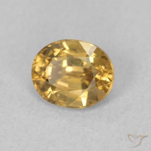 Zircone Dorato naturale da 1.05 ct, Ovale, VVS-VS