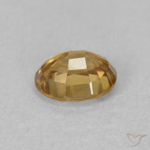 Zircone Dorato naturale da 1.05 ct, Ovale, VVS-VS