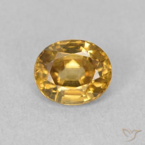 0.92ct Naturale Dorato Zircone, Ovale, VVS-VS