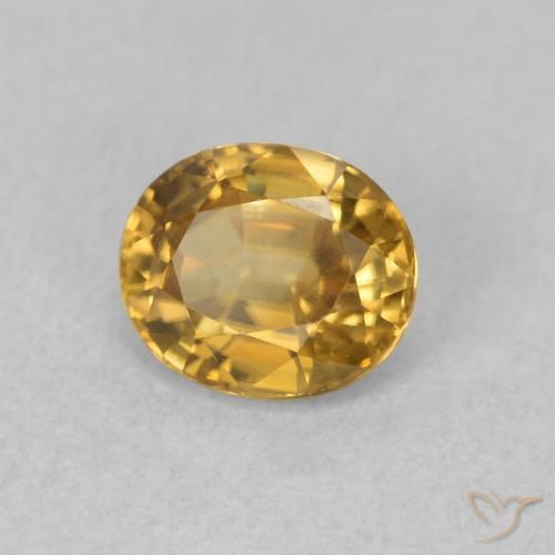 Zircone Dorato naturale da 0.92 ct, Ovale, VVS-VS
