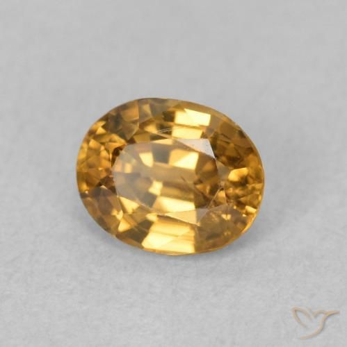 Zircone Marrone dorato naturale da 0.97 ct, Ovale, VS