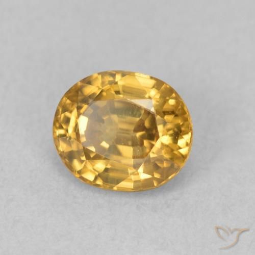 Zircone Dorato naturale da 1.11 ct, Ovale, VVS-VS