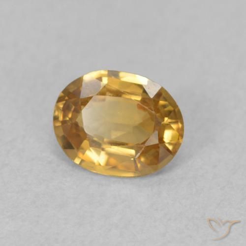 Zircone Marrone dorato naturale da 0.75 ct, Ovale, VVS-VS