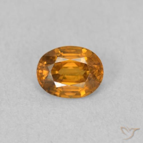 0.59ct Naturale Arancione marroncino Zircone, Ovale, VVS-VS