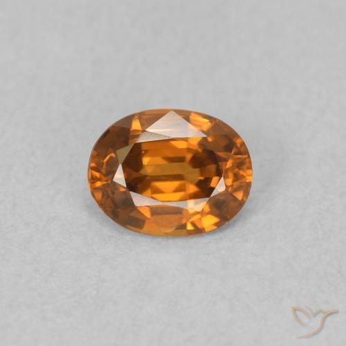 Zircone Arancia Fuoco naturale da 0.59 ct, Ovale, VVS-VS