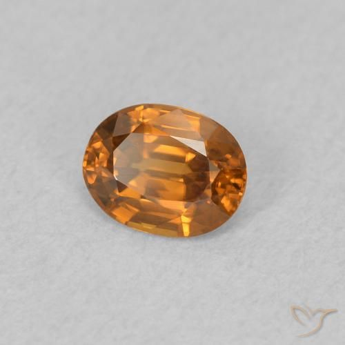 Zircone Arancia Fuoco naturale da 0.59 ct, Ovale, VVS-VS