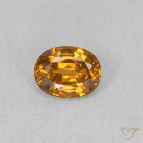 0.63ct Naturale Arancione marroncino Zircone, Ovale, VVS-VS