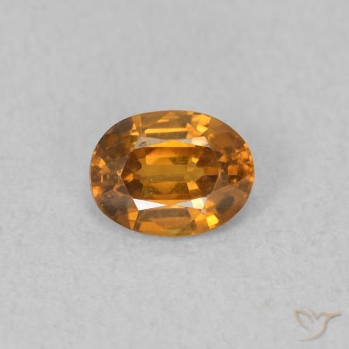 0.58ct Naturale Arancione marroncino Zircone, Ovale, VVS-VS
