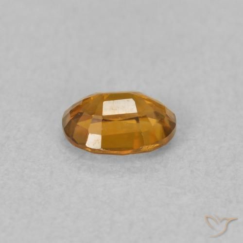 Zircone Arancione marroncino naturale da 0.58 ct, Ovale, VVS-VS