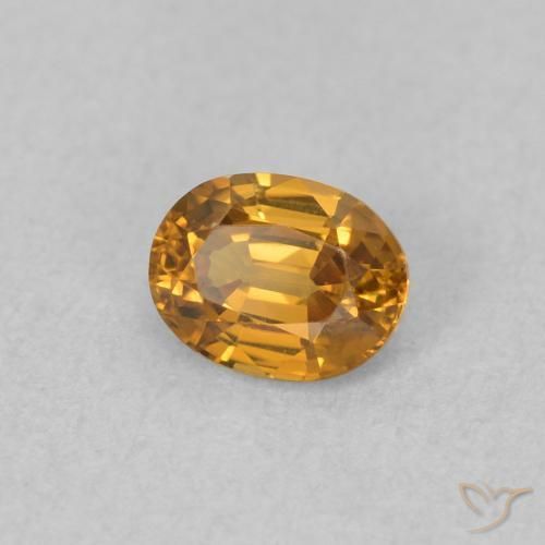 Zircone Arancio ruggine naturale da 0.65 ct, Ovale, VVS
