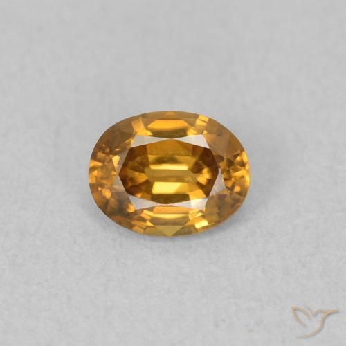 0.58ct Naturale Arancio Medio Zircone, Ovale, VVS-VS