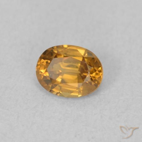 Zircone Arancio Medio naturale da 0.58 ct, Ovale, VVS-VS
