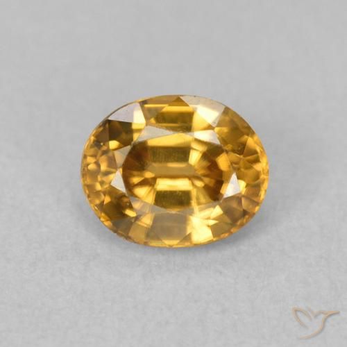 1.01ct Naturale Marrone dorato Zircone, Ovale, VVS-VS, Photo A