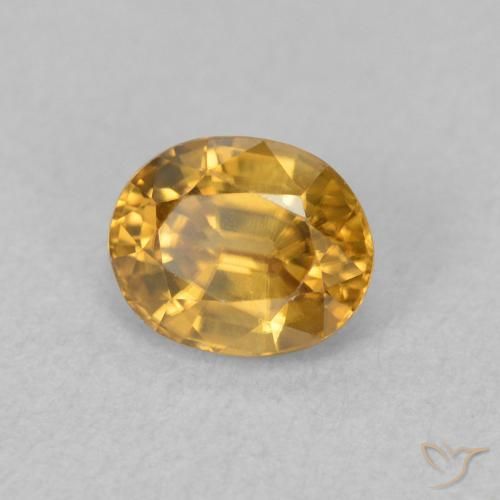 Zircone Marrone dorato naturale da 1.01 ct, Ovale, VVS-VS