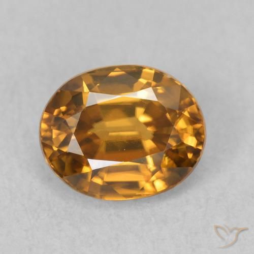 1.09ct Naturale Marrone dorato Zircone, Ovale, VVS