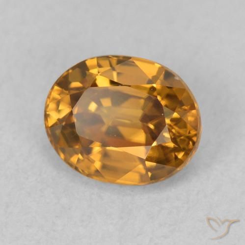 Zircone Marrone dorato naturale da 1.09 ct, Ovale, VVS