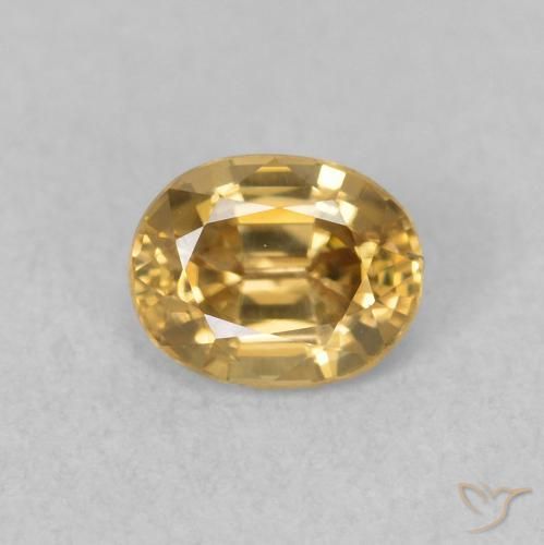 0.63ct Naturale Dorato Zircone, Ovale, VVS