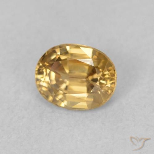 Zircone Dorato naturale da 0.63 ct, Ovale, VVS