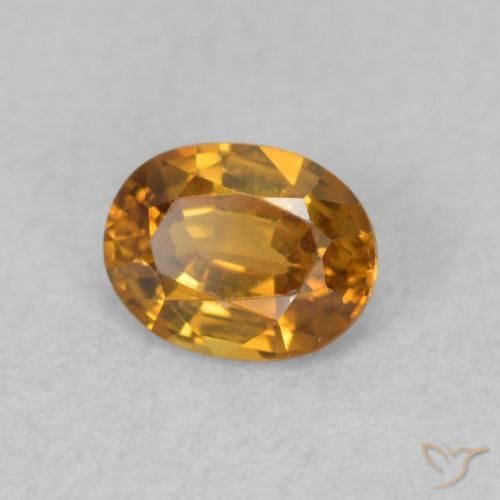 Zircone Marrone dorato naturale da 0.59 ct, Ovale, VVS