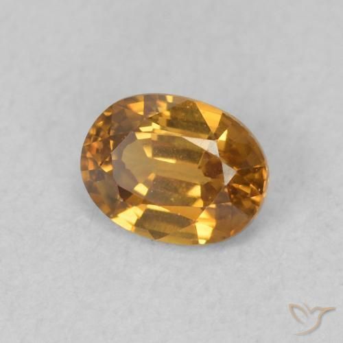 Zircone Marrone dorato naturale da 0.60 ct, Ovale, VVS