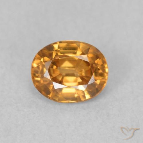 0.62ct Naturale Arancione scuro Zircone, Ovale, VVS