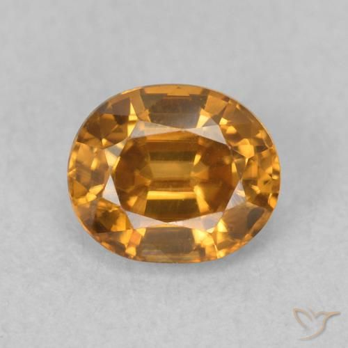 0.96ct Naturale Marrone arancio Zircone, Ovale, VVS