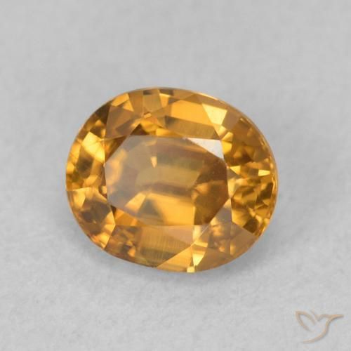 Zircone Marrone arancio naturale da 0.96 ct, Ovale, VVS