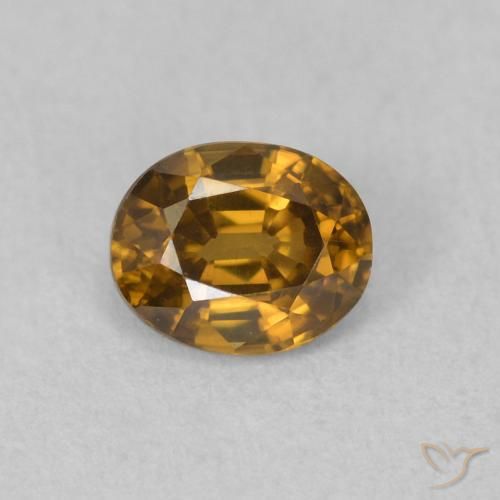 0.62ct Naturale Marrone dorato Zircone, Ovale, VVS