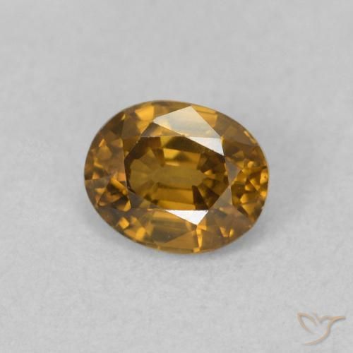 Zircone Marrone dorato naturale da 0.62 ct, Ovale, VVS