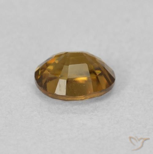 Zircone Marrone dorato naturale da 0.62 ct, Ovale, VVS