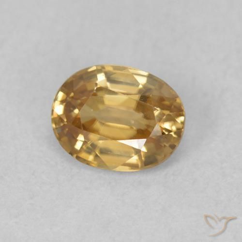 Zircone Champagne naturale da 0.63 ct, Ovale, VVS
