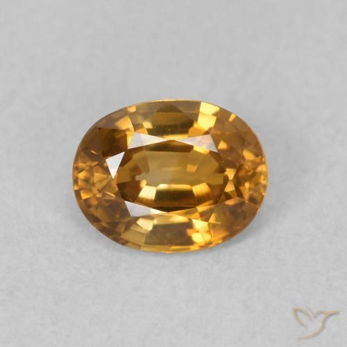 0.62ct Naturale Marrone dorato Zircone, Ovale, VVS