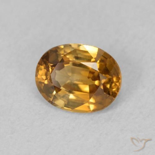 Zircone Marrone dorato naturale da 0.62 ct, Ovale, VVS