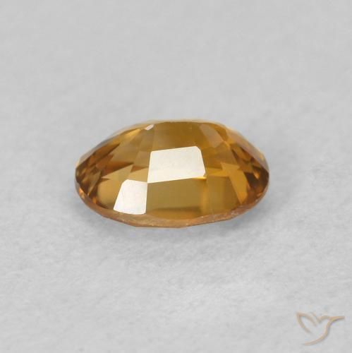 Zircone Marrone dorato naturale da 0.62 ct, Ovale, VVS