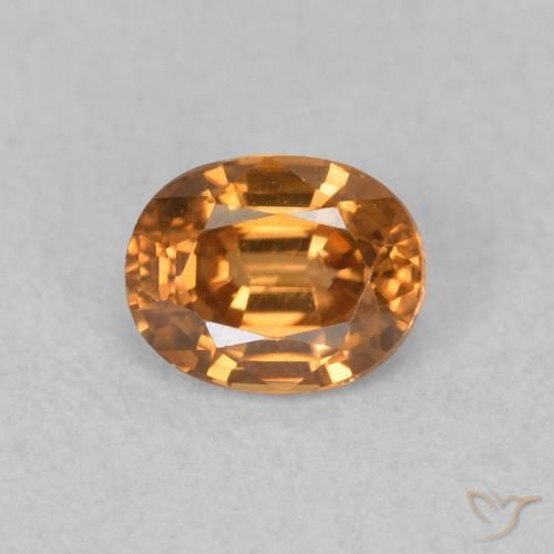 Zircone Arancio Medio naturale da 0.65 ct, Ovale, VVS
