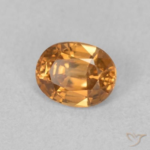 Zircone Arancio Medio naturale da 0.65 ct, Ovale, VVS