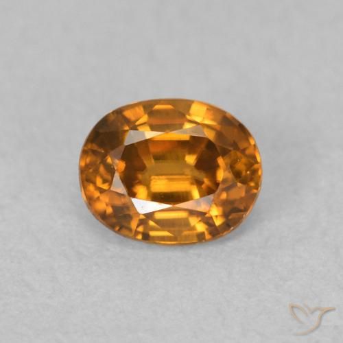 0.64ct Naturale Marrone arancio Zircone, Ovale, VVS, Photo A