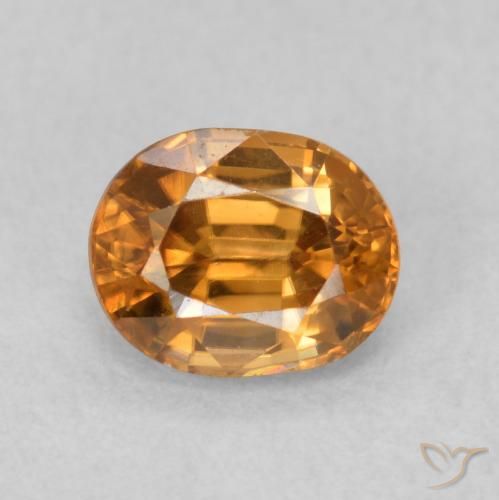 0.95ct Naturale Marrone arancio Zircone, Ovale, VS