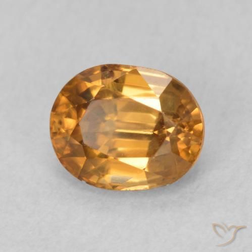 Zircone Marrone arancio naturale da 0.95 ct, Ovale, VS