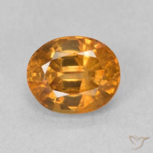 1.04ct Naturale Marrone arancio Zircone, Ovale, VS