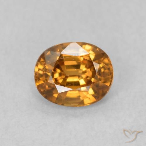 0.67ct Naturale Marrone arancio Zircone, Ovale, VS
