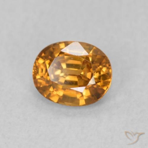 Zircone Marrone arancio naturale da 0.67 ct, Ovale, VS