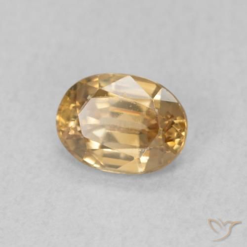 Zircone Golden-Peach naturale da 0.57 ct, Ovale, VS