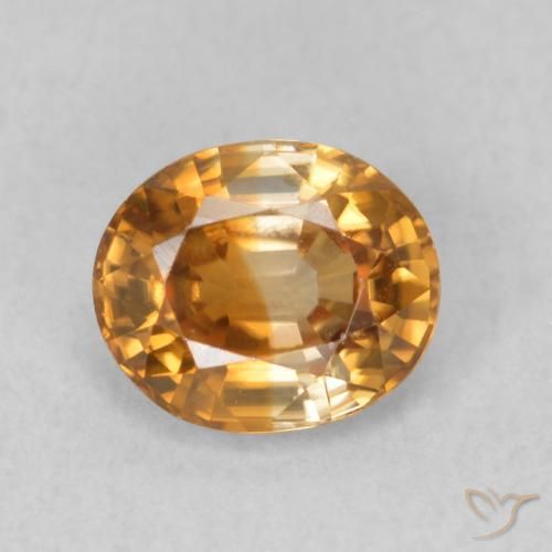 0.96ct Naturale Marrone arancio Zircone, Ovale, VVS-VS