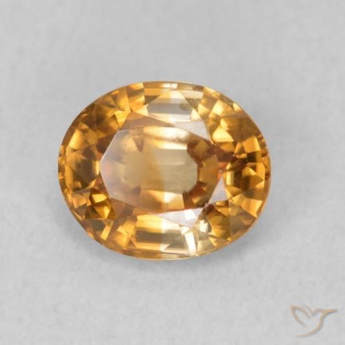 Zircone Marrone arancio naturale da 0.96 ct, Ovale, VVS-VS