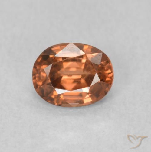 0.59ct Naturale Arancione chiaro Zircone, Ovale, VVS-VS